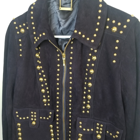 Trina turk Rare Leather Studded Jacket M - Picture 6 of 7